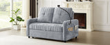 Chenille Loveseat with Storage Sleeper Grey 54"