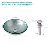 Artistic Tempered Glass Vessel Bathroom Sink Pop-up Drain