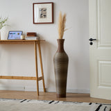 Hand-Woven PVC Rattan Floor Vase, 39.3 Inch Tall Decorative Vase