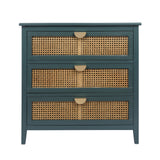 3 Drawer Cabinet, Natural rattan, American Furniture, Suitable for bedroom