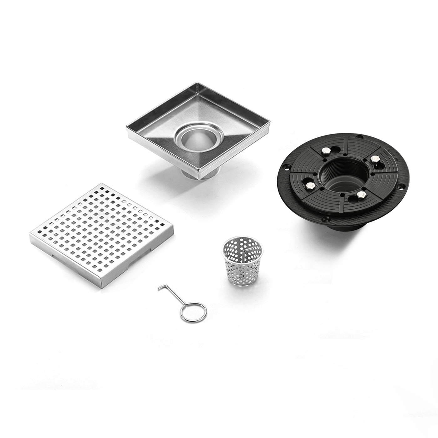 6 Inch Grid Shower Floor Drain with Flange