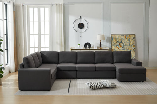 Large L-Shaped Modular Sofa Set with Detachable Components