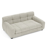 Beige Linen Pet Sofa with Backrest for Medium Large Dogs