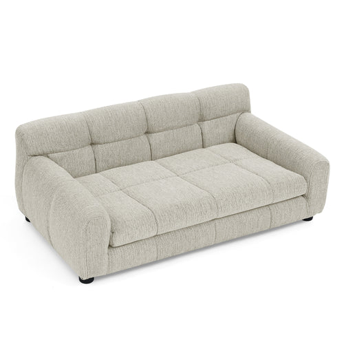 Beige Linen Pet Sofa with Backrest for Medium Large Dogs