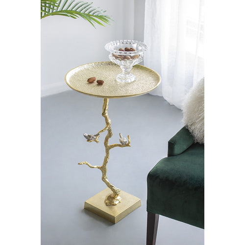 Contemporary Shiny Gold Side Table 16.9x16.9x28