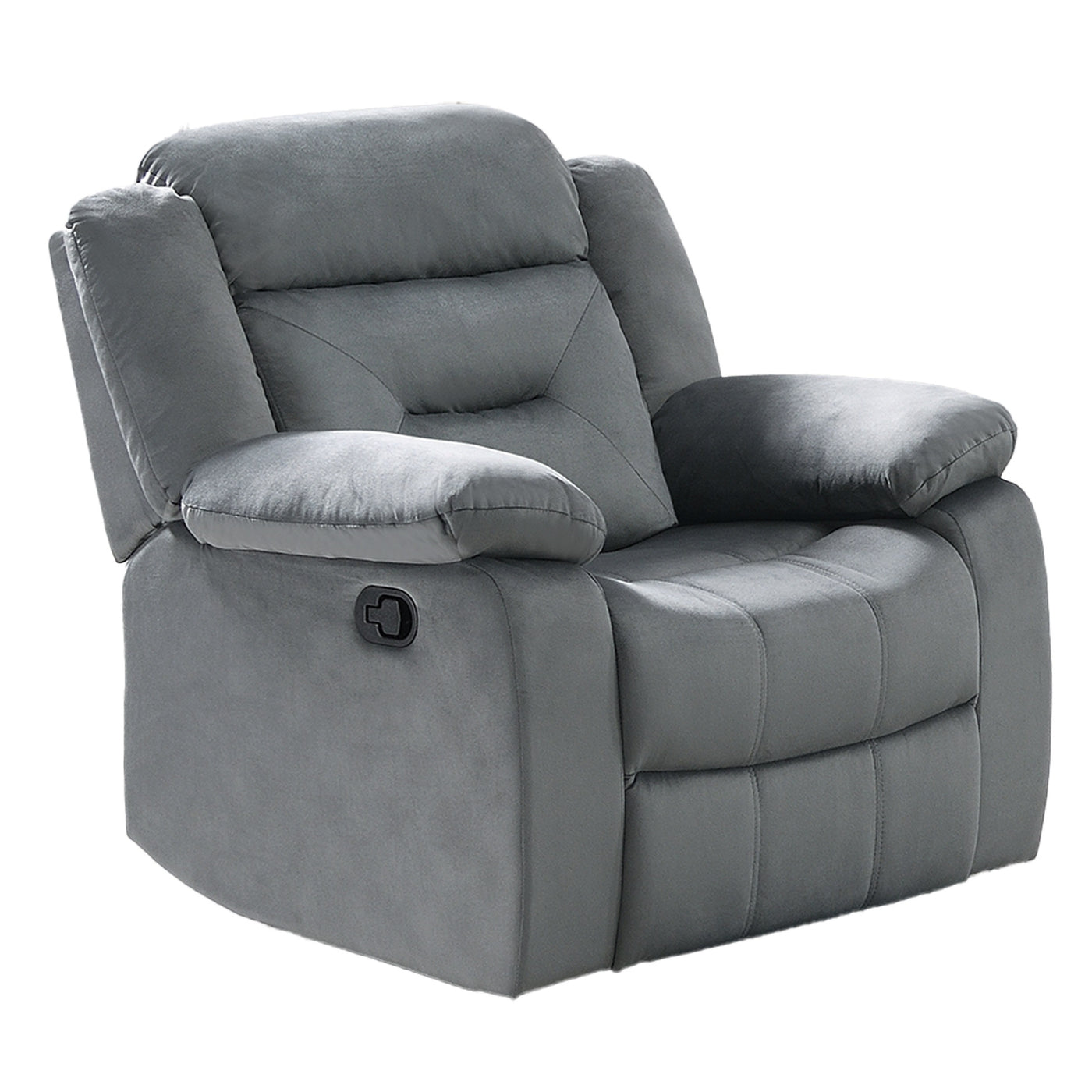 Dark Gray Velvet Manual Recliner Chair with Armrests