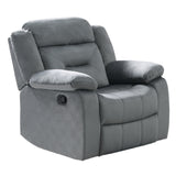 Dark Gray Velvet Manual Recliner Chair with Armrests
