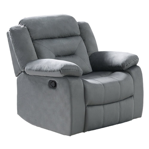 Dark Gray Velvet Manual Recliner Chair with Armrests