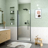 32" W x 72" H Semi-Frameless Circular Pivot Shower Door in Matte Black