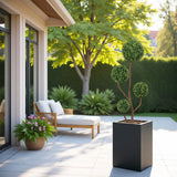 4FT Tall Artificial Boxwood Topiary Tree Large Faux Green Plant in Pot