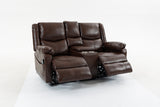 Faux Leather Loveseat Brown