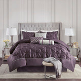 7-Piece Comforter Set - Pleated Tufted Polyester - Queen