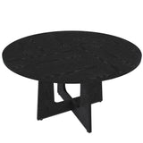 Engineered Wood Dining Table Black