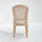 French Country Upholstered Dining Chairs Set of 2, Beige