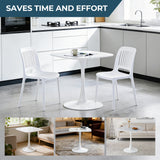 Square Engineered Wood Dining Table Matte White