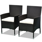 Rattan Wicker Patio Dining Chairs Set, Stackable, Dark Coffee