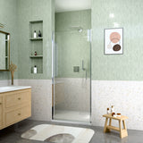 30" W x 72" H Semi-Frameless Circular Pivot Shower Door in Chrome With 1/4"