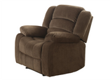 Brown Upholstered Recliner Chair with Pillow-Top Armrests