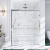 (NEW) 56"-60"W*72" H Semi-Frameless Double Sliding Shower Door