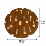 Round Engineered Wood Coffee Table Brown/Yellow