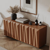 60'' Mid Century Sideboard Buffet Cabinet with 3D Doors