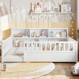 Full Pine Platform Bed White