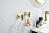 6 Pack Brushed Gold Bathroom Wall Hooks