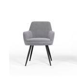 Grey Mid-Century Modern Channel-Tufted Accent Chair, Set of 2