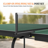 8 FT Foldable Portable Ping Pong Table with Quick-Clamp Net & Post Set, Indoor &
