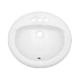 20.3 Inch Drop In Bathroom Sink White Porcelain 20.3x18 inch Ceramic Vitreous Ab