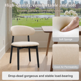 Set of 2 Rubberwood Dining Chair Beige