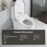 Smart Bidet Toilet Seat with Side Knob Adjustable Heated Seat