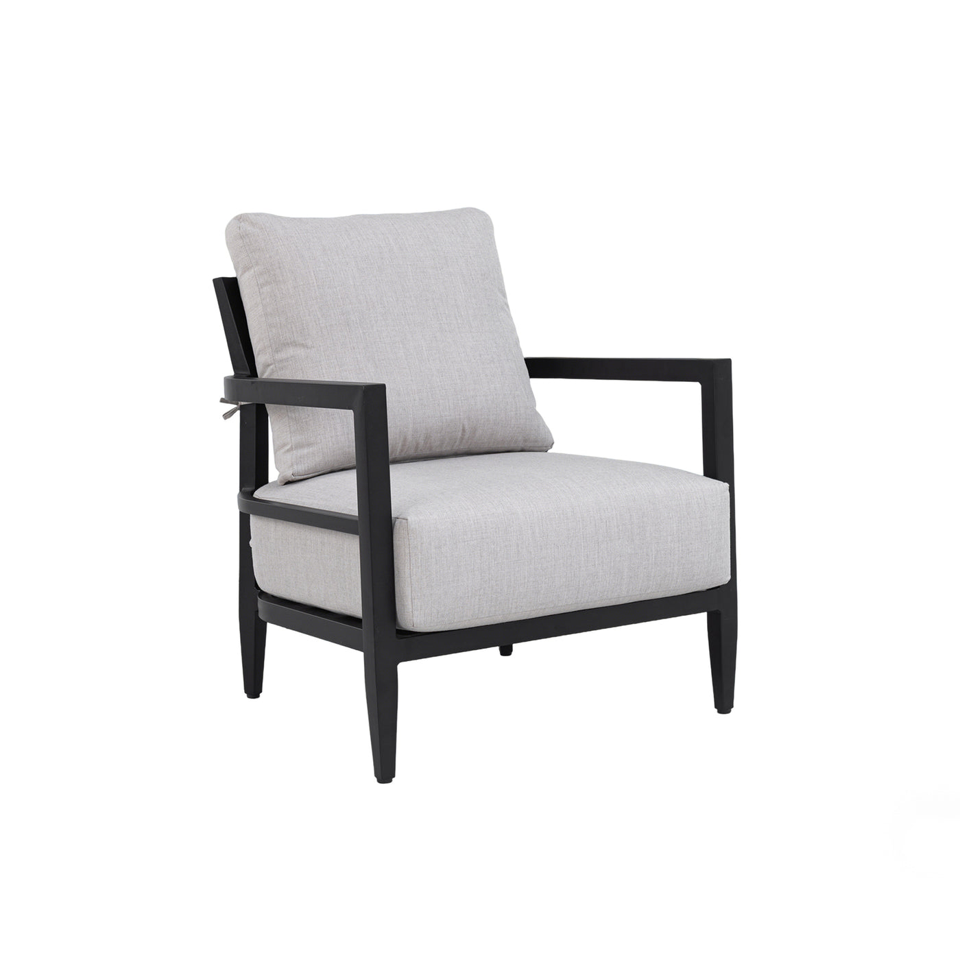 Modern Outdoor Lounge Chair Ember Black Aluminum Sunbrella Cast Silver