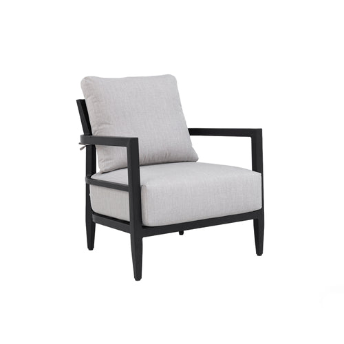 Modern Outdoor Lounge Chair Ember Black Aluminum Sunbrella Cast Silver