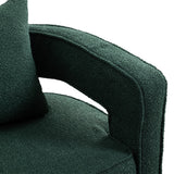 Boucle Accent Chair Swivel Green