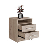 Nightstand - Two Drawers - Light Gray - 19.9" H x 15.7" W