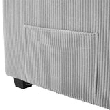 Grey Corduroy Sleeper Sofa Loveseat Full Size Mattress USB