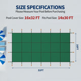 Swimming Pool Safety Cover, Fits 14x30ft Rectangular underground