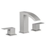 8" Widespread Brushed Nickel Bathroom Sink Faucet Double Lever
