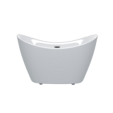 Modern Acrylic Freestanding Tub, Gloss White, Chrome Overflow and Pop-Up Drain