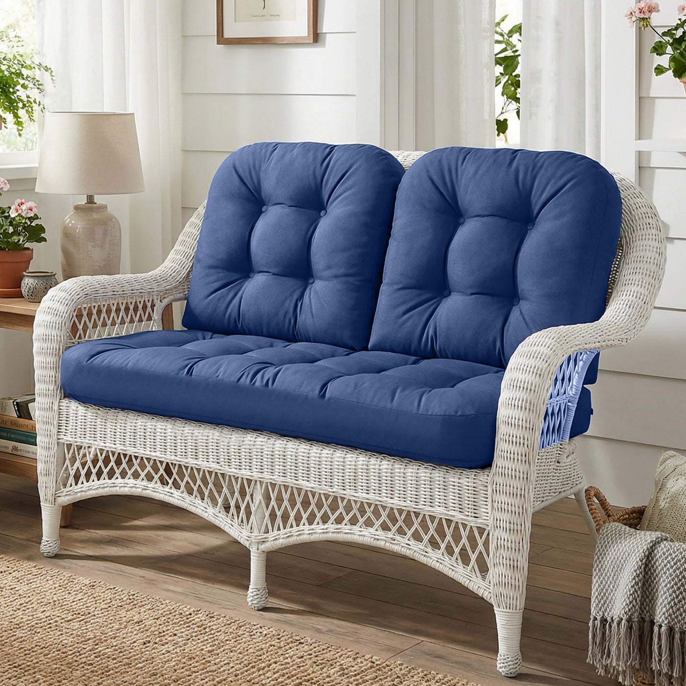 Wicker Chair Cushions Set of 3 - 4" Thick Waterproof