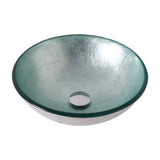 Artistic Tempered Glass Vessel Bathroom Sink Pop-up Drain