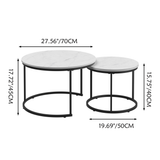 Round Wood Nesting Tables Set of 2 White