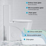 1.1/1.6 GPF Siphonic Flush One-Piece Toilet for bathrooms, Siphonic S-trap 12"