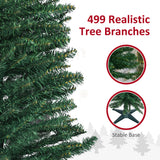 HOMCOM 7' Artificial Pencil Christmas Tree, Slim Xmas Tree with 499 Realistic Br