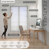 Cordless 1' Light Filtering Vinyl Mini Blinds, White, 29' x 60'