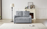 Chenille Loveseat with Storage Sleeper Grey 54"