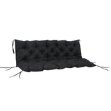 3-Seater Outdoor Bench Cushion with Backrest, Black