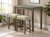 Modern Transitional Brown 3-Piece Dining Set w/ Stools