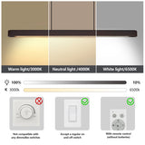 LED Pendant Light - Iron and Wood - Walnut Finish - 39" Dimmable